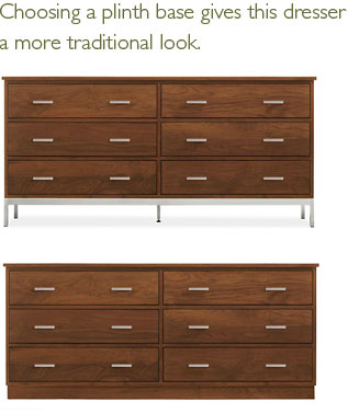 Choosing a plinth base gives this cabinet a more traditional look.