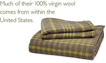 Much of their 100% virgin wool comes from within the United States