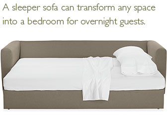 A sleeper sofa can transform any space into a bedroom for overnight guests.