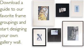 Download a guide to our favorite frame groupings and start designing your own gallery wall.