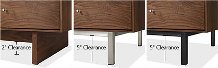 Bases with clearance shown