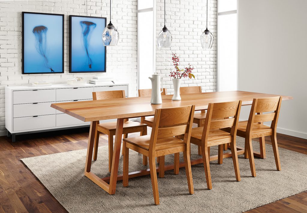 Avani wool rug with Davis dining table