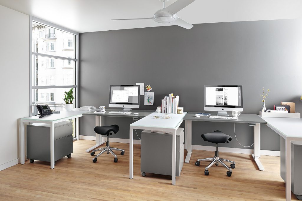 Float desks with Freedom stool