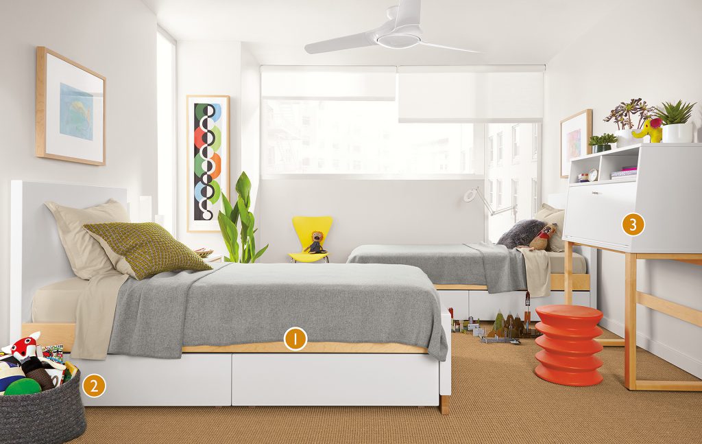 Moda bed and desk with Kori basket