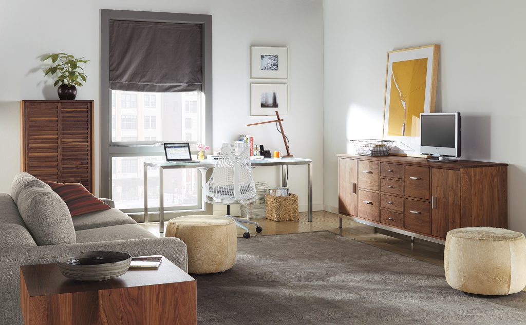 Portica desk with Linear File cabinet
