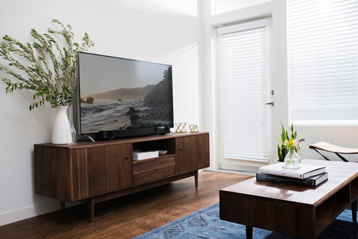 Grove media cabinet and Grove coffee table
