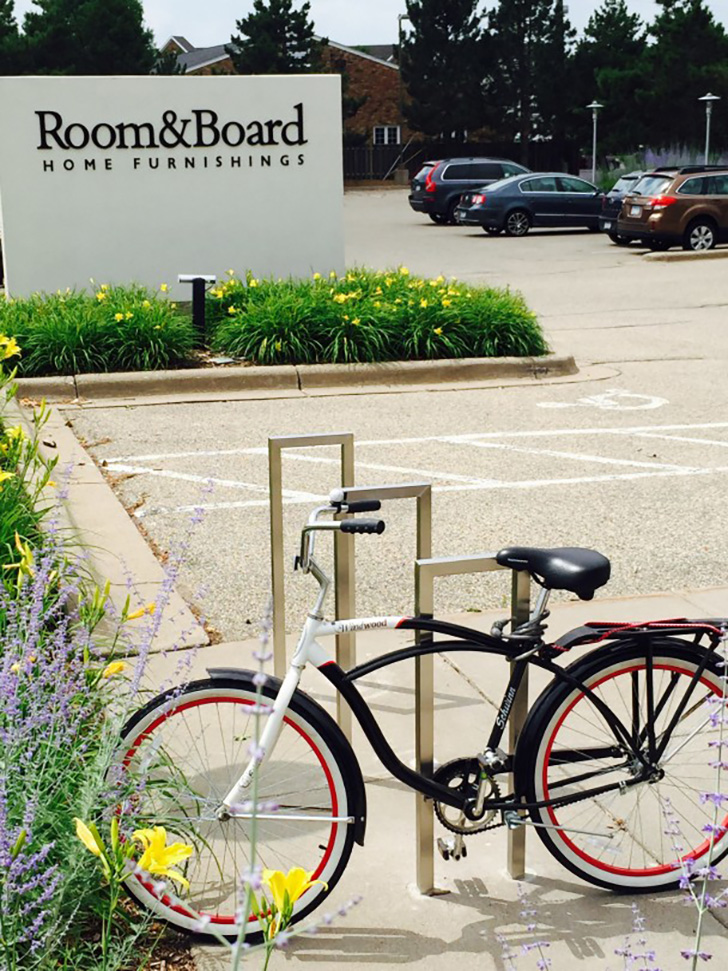 Bike racks at Edina store