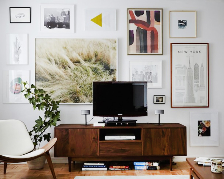 Grove Media cabinet with wall art