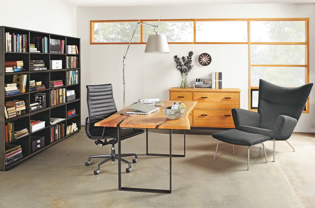 Custom Linear Storage Cabinet with Tolomeo floor lamp
