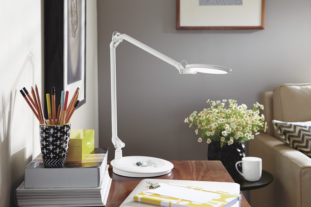 Element Disc LED Lamp on desk