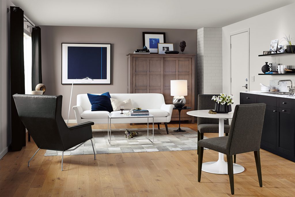 Murphy sofa with Bennett Armoire