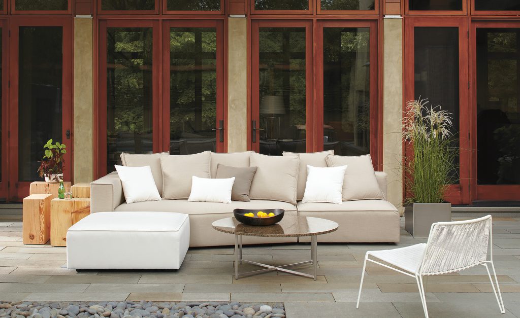 Oasis outdoor sofa and ottoman