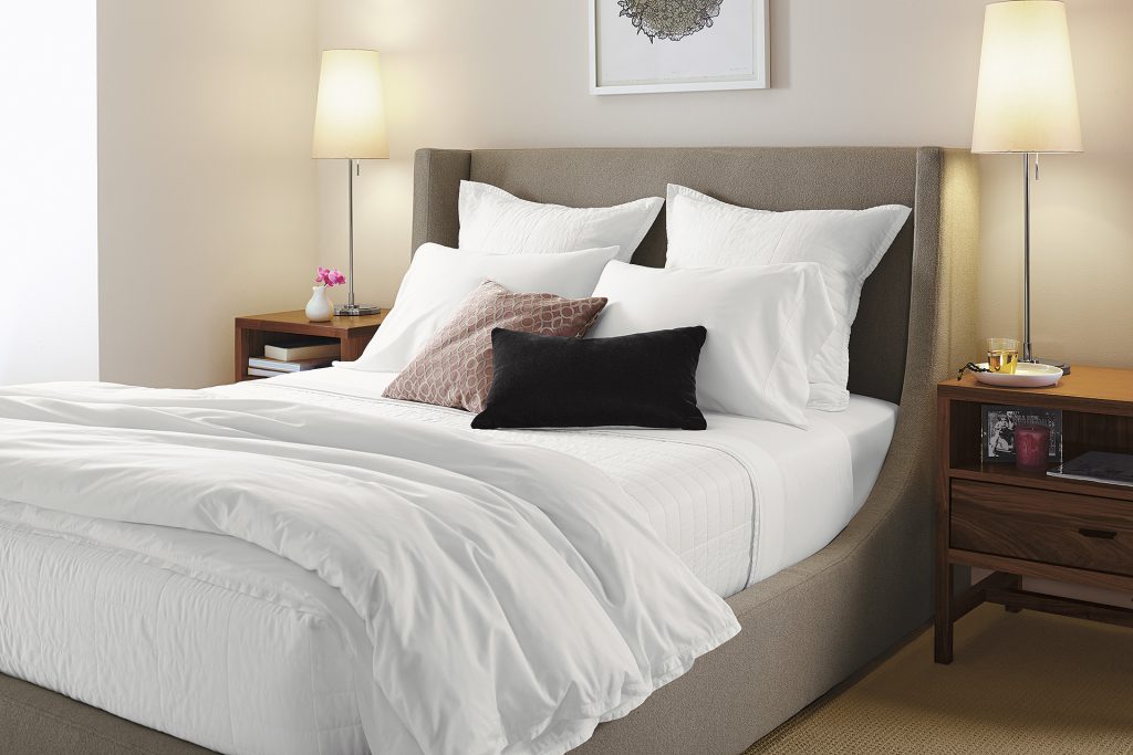 Sateen sheets on Marlo bed