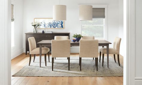 Ayomi Yoshida hand block-printed art in modern dining room