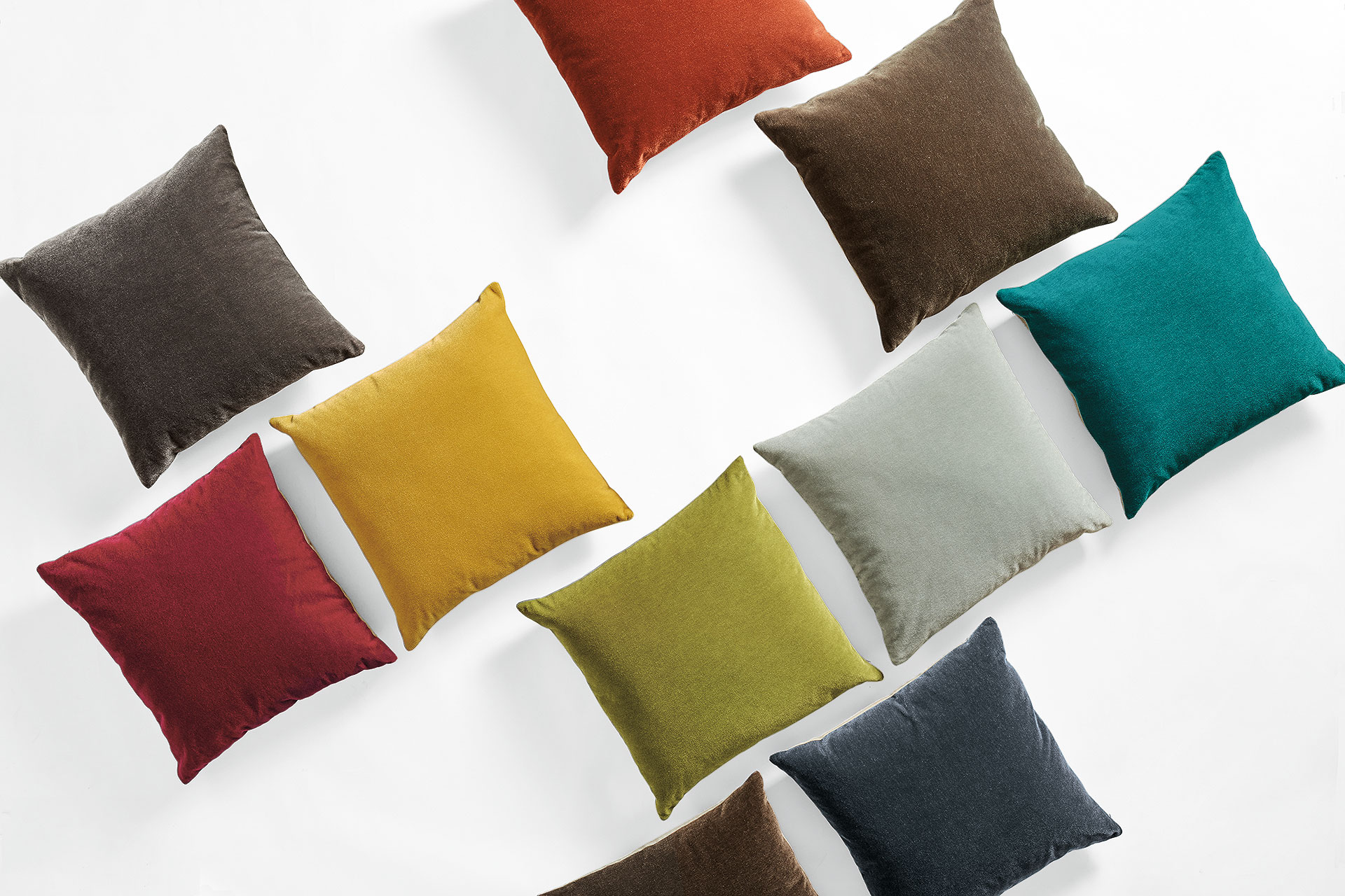 Mohair pillows in a range of colors
