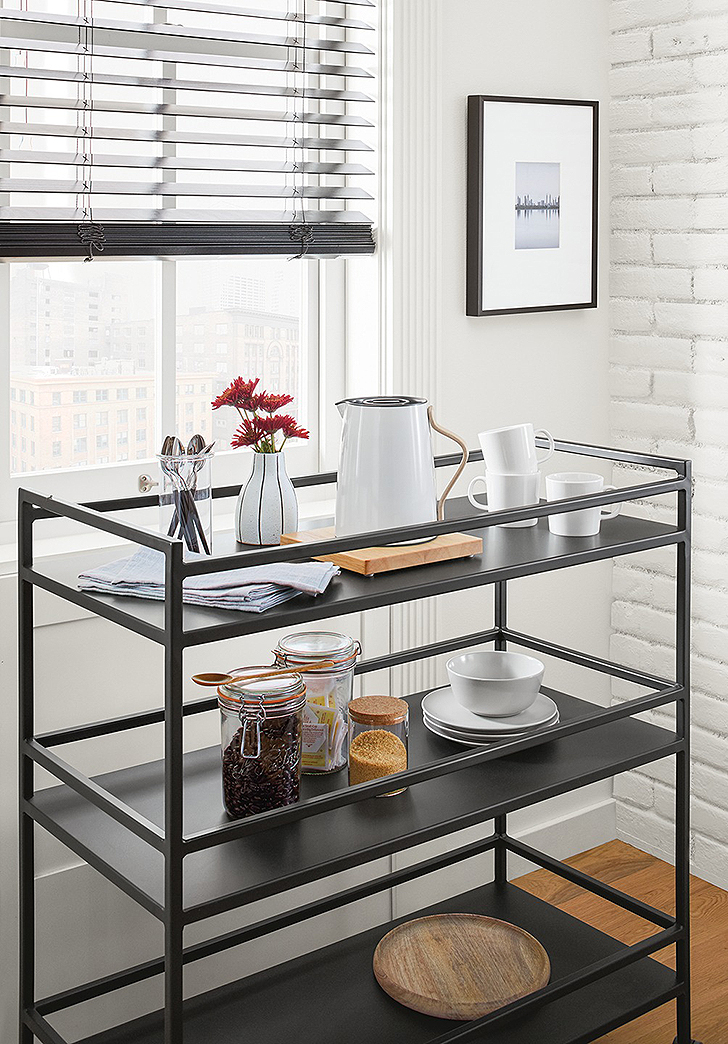 Slim bar cart in living room