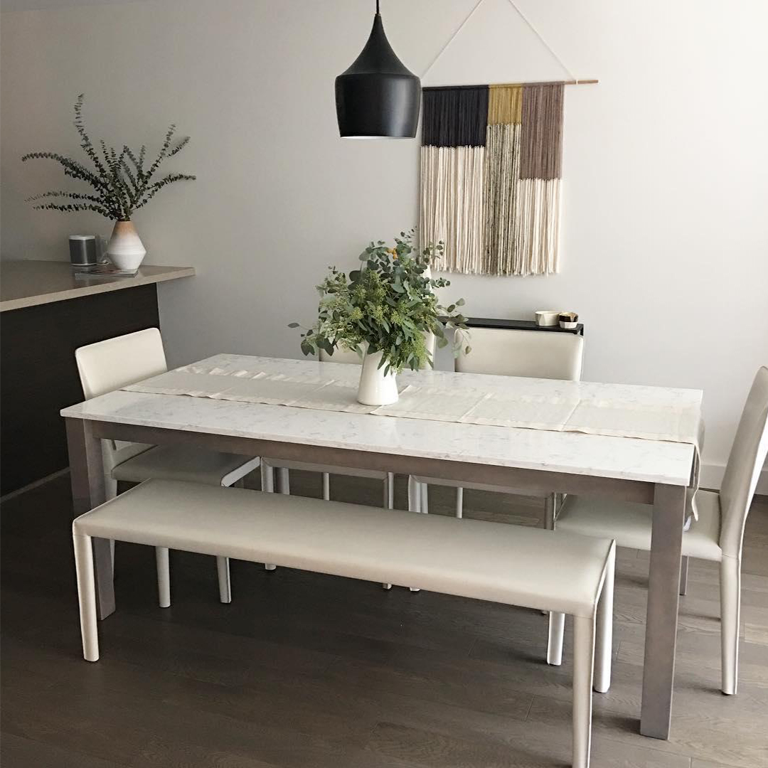 Linden dining table and Sava chairs/bench