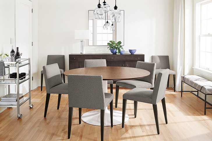 Aria modern dining table and Ava dining chairs