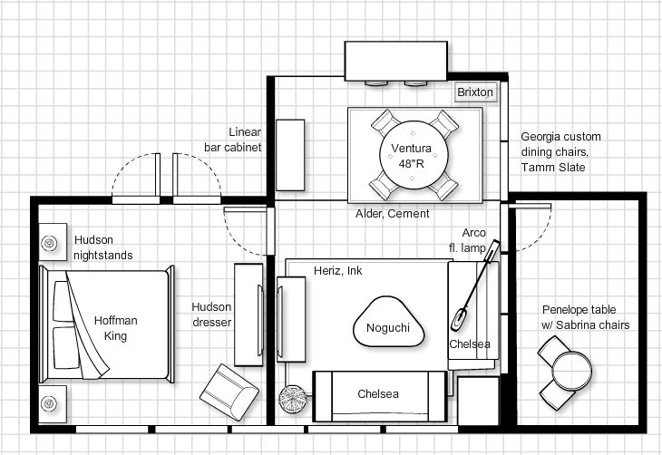 Floor plan for customer home tour.
