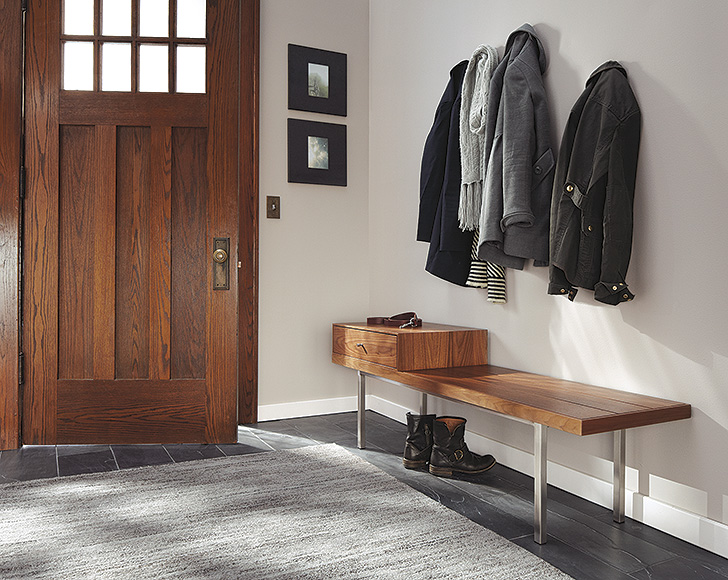 Morris storage bench in walnut