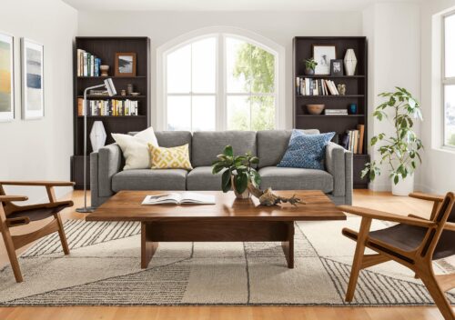 Detail of 101-inch Cade sofa.