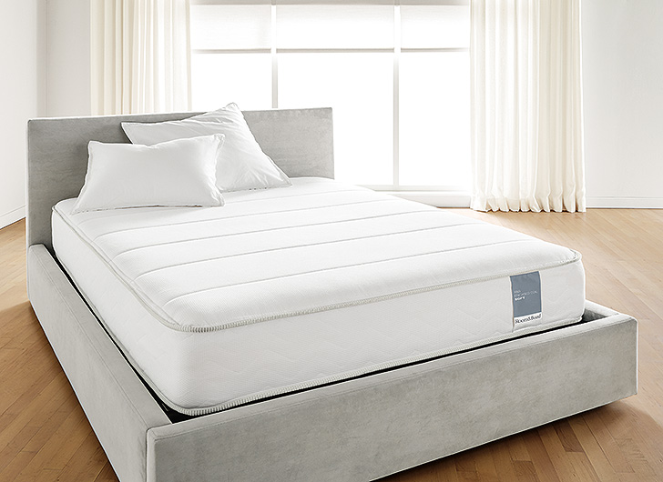 Wyatt upholstered bed with Room & Board mattress