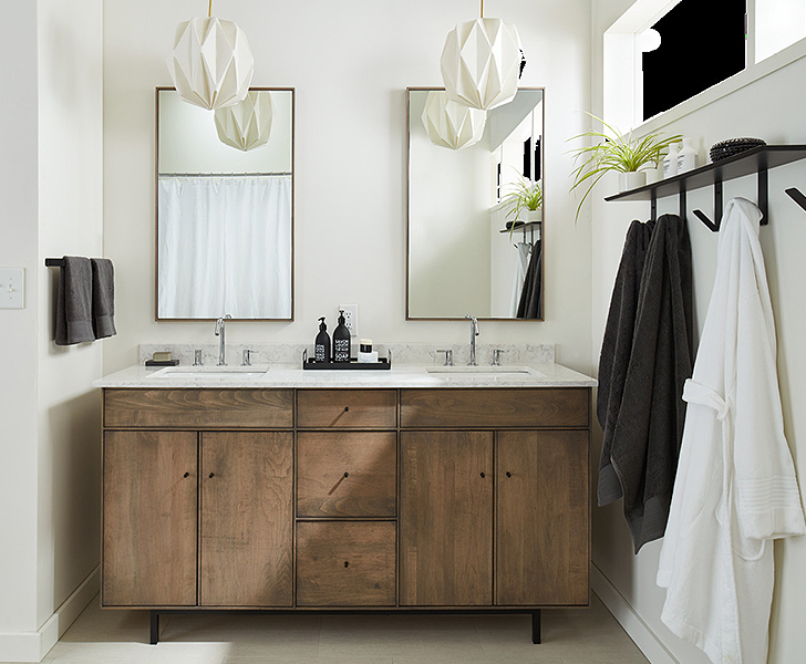 Hudson vanity with Hudson mirror