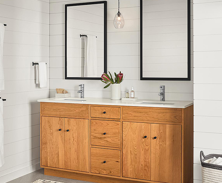 Linear vanity with Soho mirror