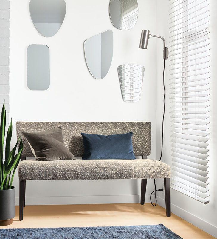 Georgia bench in Gem salt, the right fabric for fade resistance.