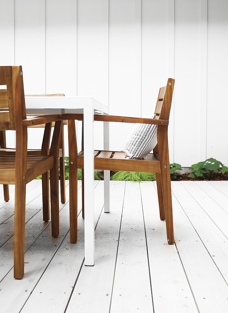 Backyard makeover: close up of dining table