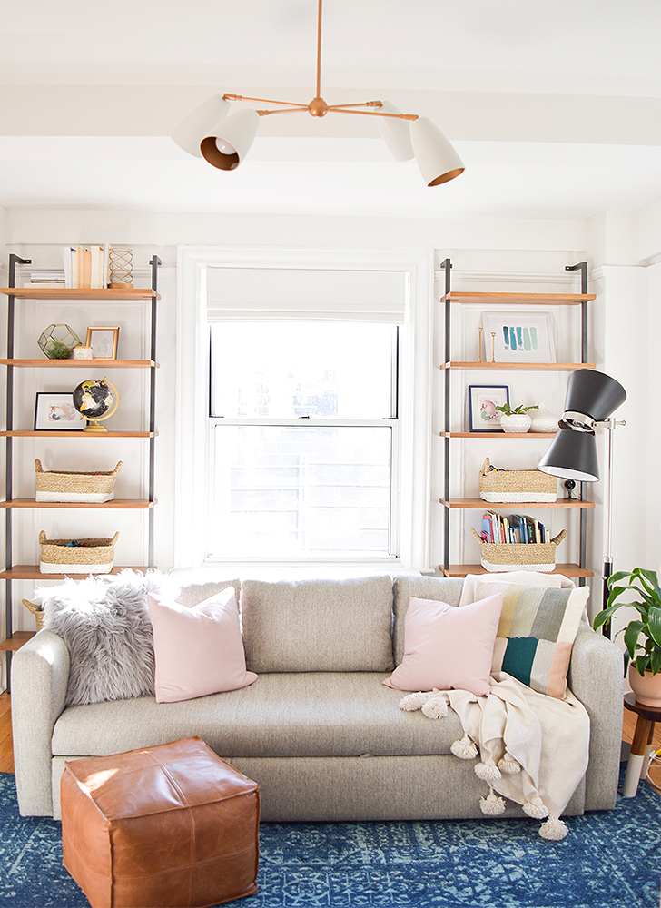 Oxford sleeper sofa in small space living room