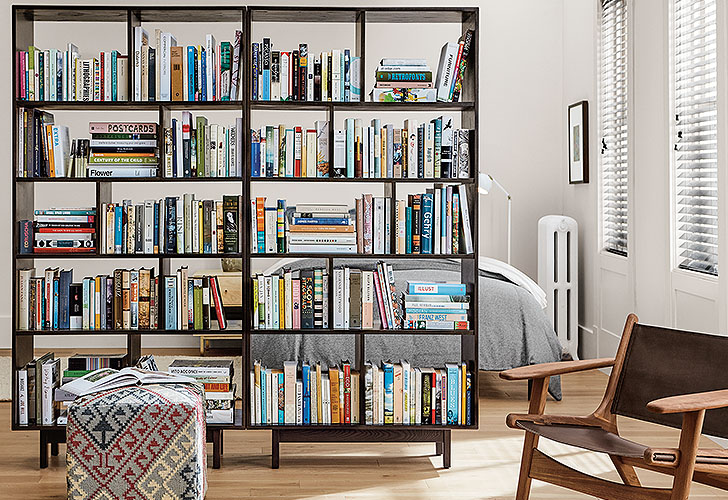 Divide Small Spaces With Bookshelves For Separation