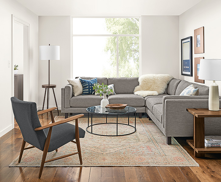 Modern vintage neutral Jaadu rug