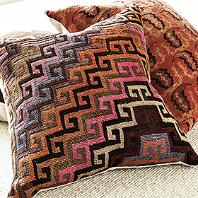 Pillows made from vintage rugs