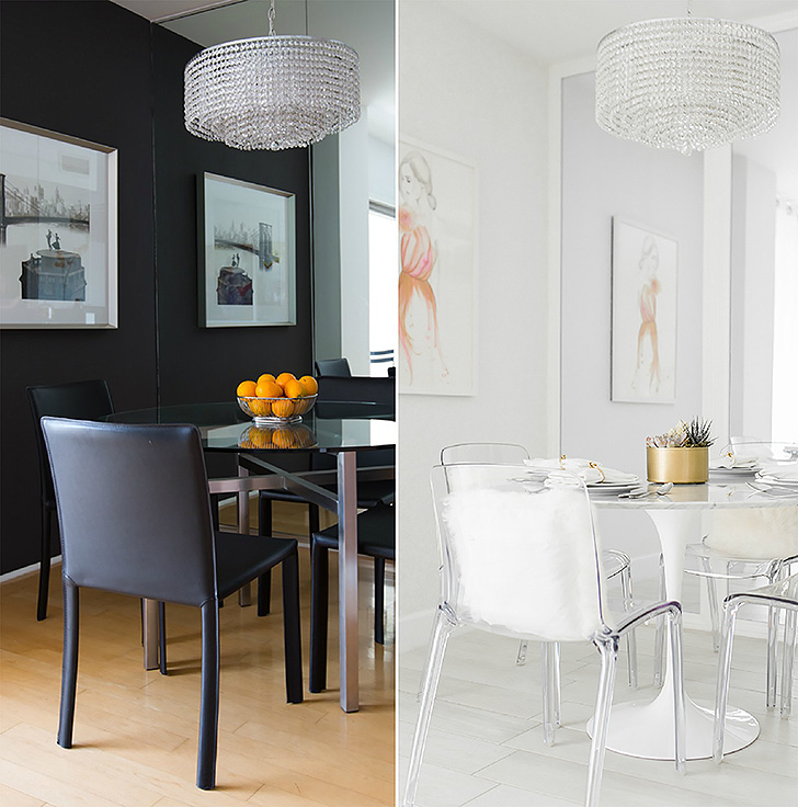 Before and after dining room