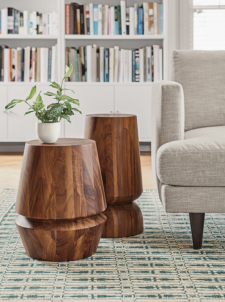 Modern wood shaped stools