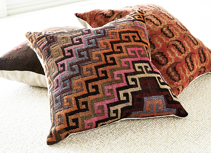 Ridvan throw pillow made from vintage rugs