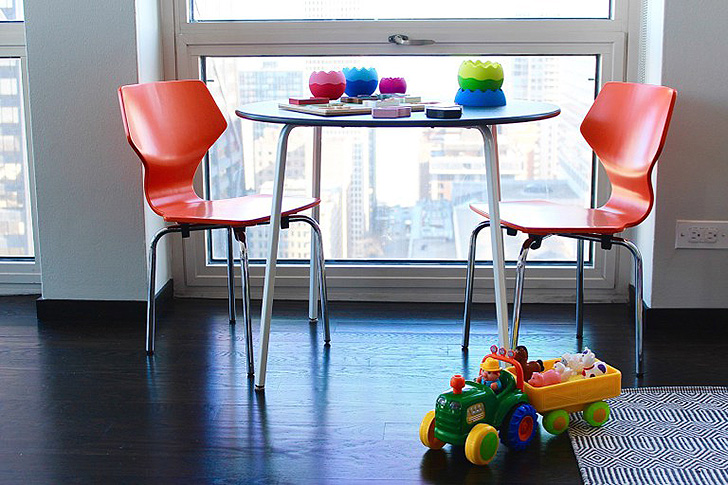 Kid sized play table and chairs
