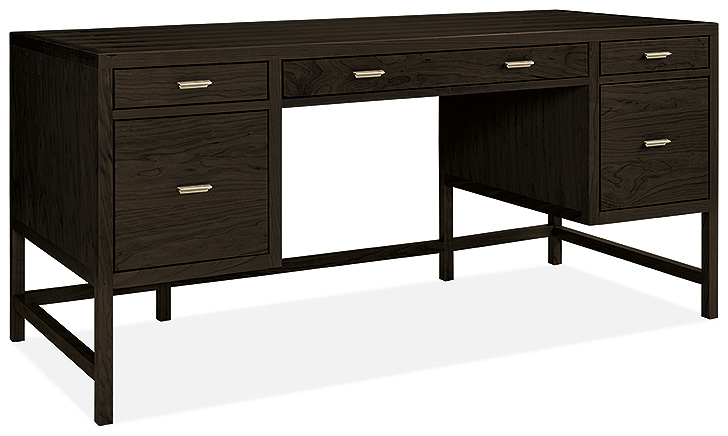 Wood desk with storage