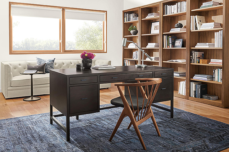 Storage desk in modern home office
