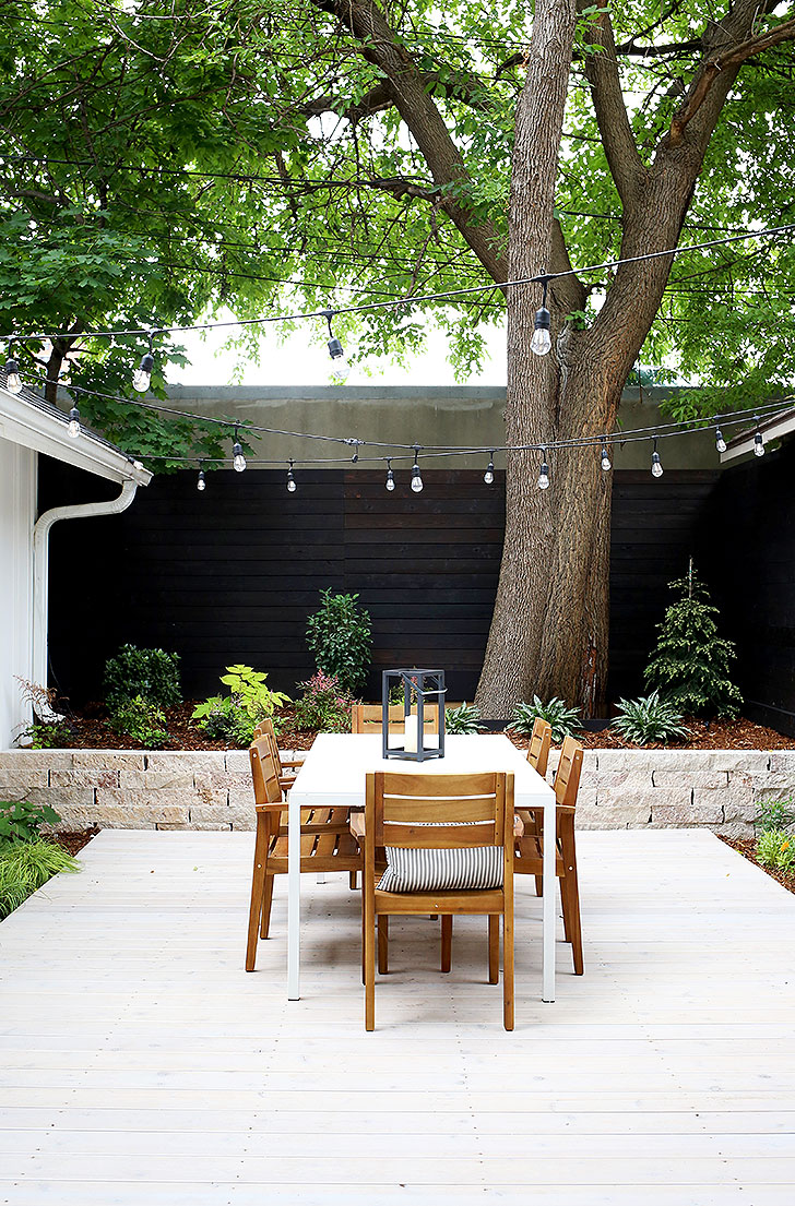 Pratt outdoor table on patio spaces