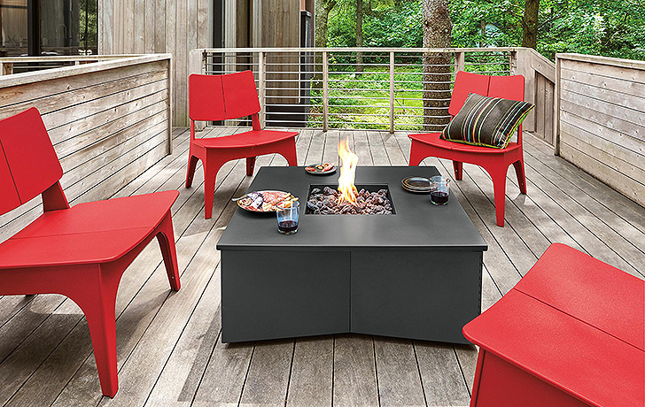 Modern outdoor fire table