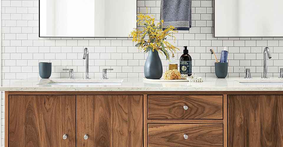 Linear bathroom vanity bath collection