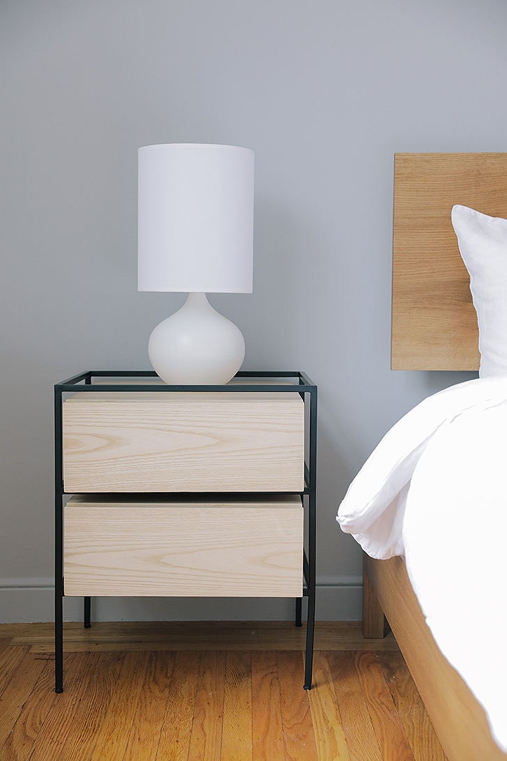 Modern table lamp on nighstand