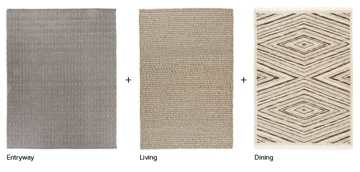 Coordinating rugs in neutral colors