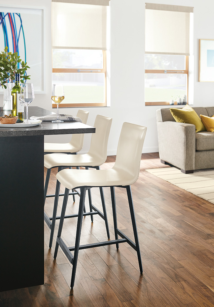 Hirsch lightweight bonded leather counter and bar stools