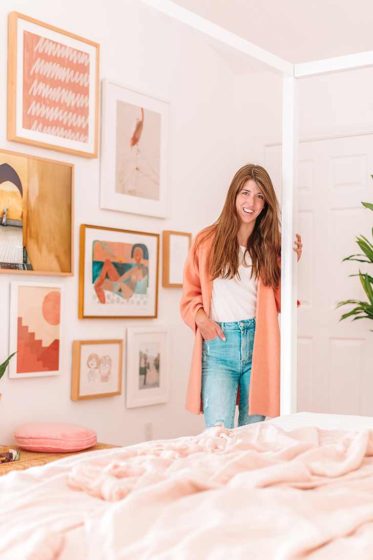 Kelly Mindell standing in her master bedroom