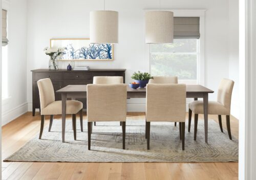 Six Marie side chairs in formal dining room.