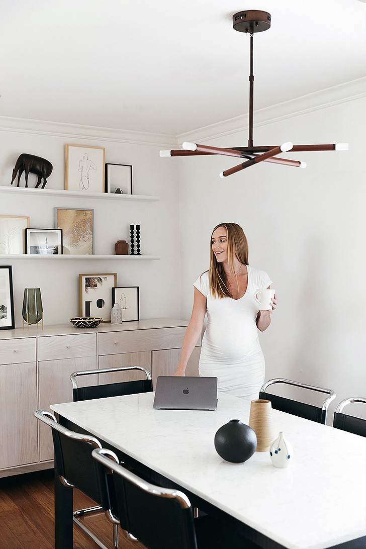 Blogger Kim Lapides in her modern dining room