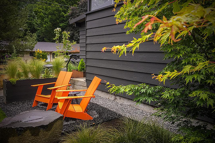 Orange outdoor chairs